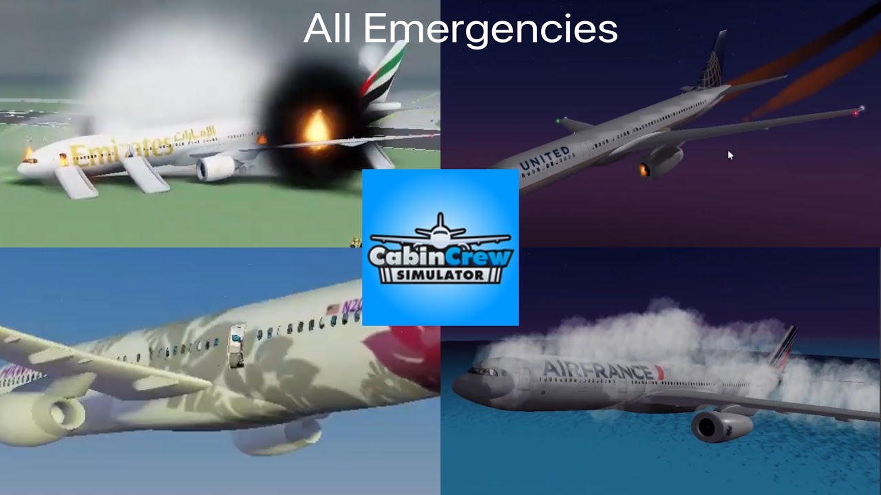 All emergencies in cabin crew simulator Roblox (2024)
