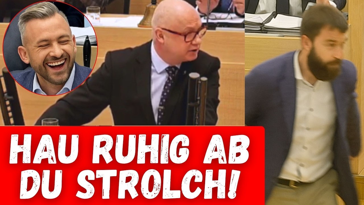 Ulrich Siegmund amüsiert sich , als sein Freund GRÜNENCHEF aus dem Saal bugsiert!