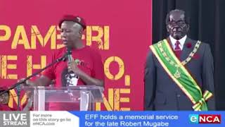EEF Leader Julius Malema pays tribute to Robert Mugabe