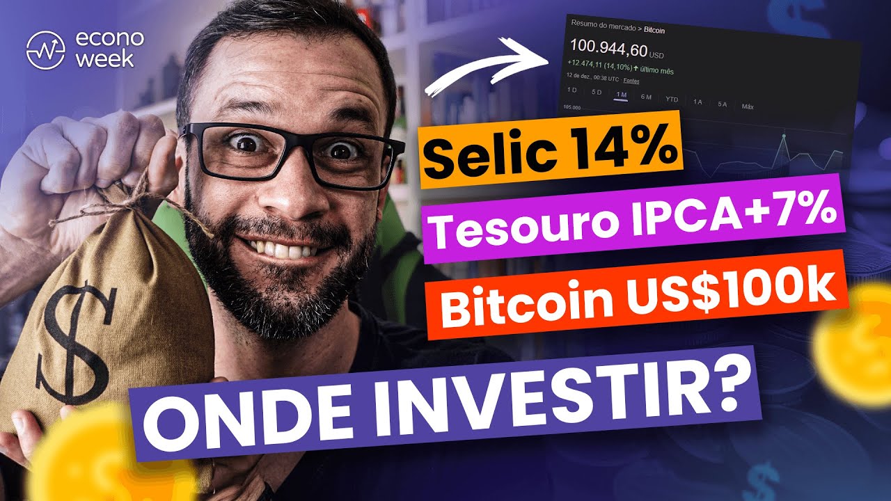 Selic 14% e Bitcoin a US$ 100 mil! Onde investir em 2025? 🤔