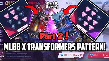 MLBB x Transformers Batch 2 Bingo Pattern Part 2 | MLBB x Transformers 2022 | MLBB