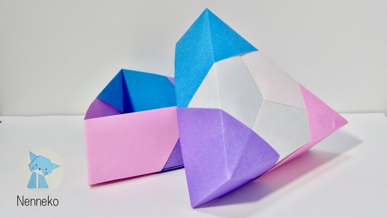折り紙 三角箱本体の折り方 Youtube