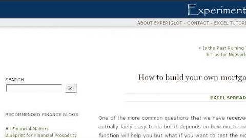 How to make a Fixed Rate Loan/Mortgage Calculator in Excel