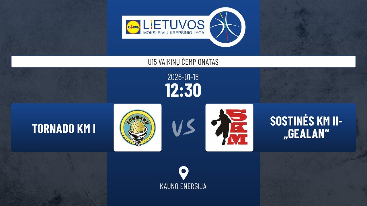 U15 vaikinų čempionatas: Tornado KM I – Sostinės KM II-„Gealan“