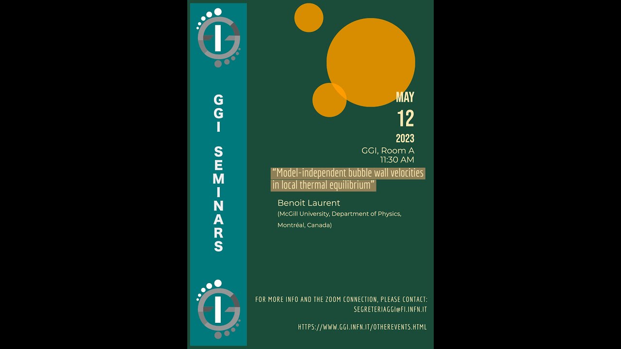 Benoit Laurent: "Model-indipendent bubble wall velocities in local thermal equilibrium"