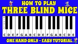 How To Play Three Blind Mice on the Piano / Keyboard | Easy Tutorial | No Chords