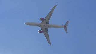 Virgin Atlantic A330-941 G-VTOM VS22 descending over Clewer from IAD