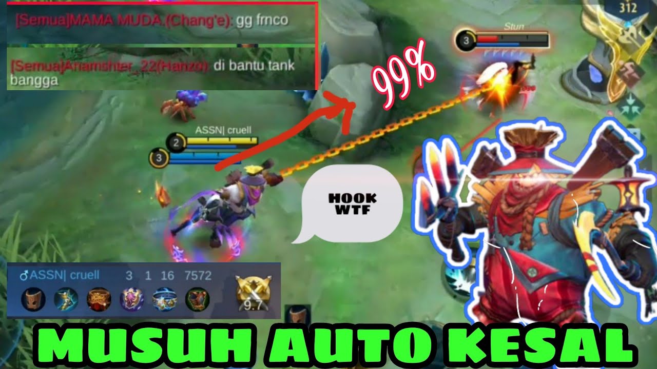 CARA BIKIN MUSUH KESAL PAKAI HOOK FRANCO KENA TERUS MOBILE LEGENDS | FRANCO VERSI BAHASA INDONESIA