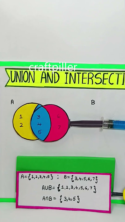 union and intersection working model - maths project - diy - craftpiller - shorts