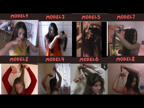 8 cute girls long hair selfcut compilation #haircutforlonghair #ladieshaircut #haircut #hair #pixie