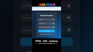 Premium Login Form UI using HTML CSS & JavaScript