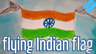Flying Indian flag draw with oil pastel || Rahul's creativity screenshot 4