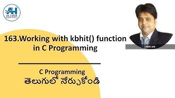163. Working with kbhit() function | C Programming in Telugu