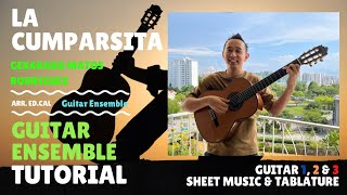 La Cumparsita by Gerardo Matos Rodriguez for 3 Guitars - Play-along Sheet Music & Tablature tutorial
