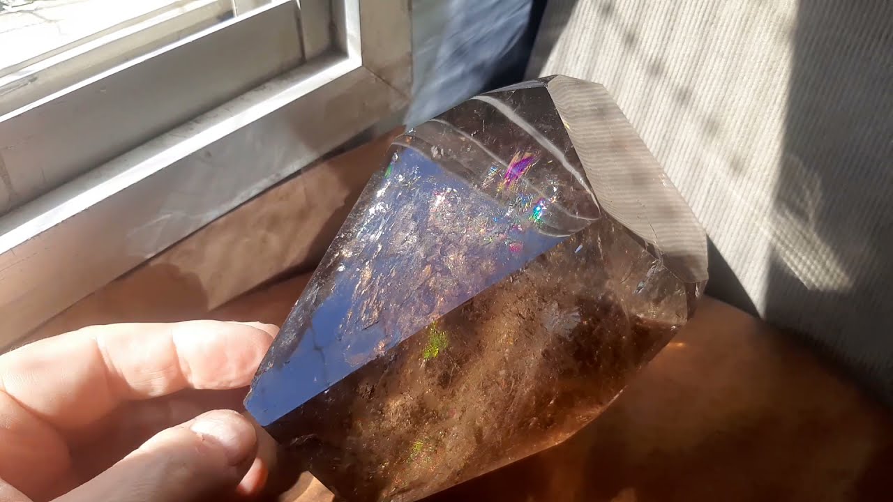 Large Rainbow Smokey Quartz Crystal , 8 pounds