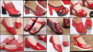 ♥️ UNBELIEVABLE RED FOOTWEARS COLLECTION MIND-BLOWING RED UNLIMITED SANDALS DESIGN WITH PRICE thumbnail