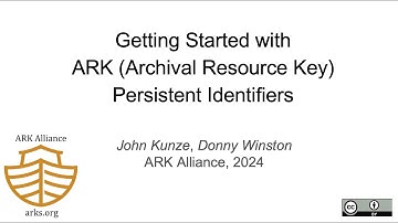 Getting started with ARK persistent identifiers