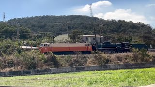 DT668蒸氣機車迴送通過海線省牧場平交道/Steam locomotive Class D51