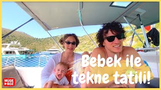 VLOG | BEBEK İLE İLK TEKNE TATİLİMİZ | Babalar günü süprizi | Hangi koyları ziyaret ettik?