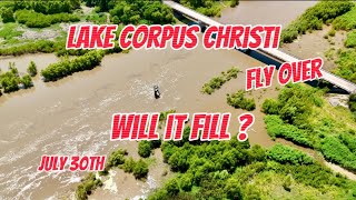 Nueces river flooding into Lake Corpus Christi ,July 31, 2026