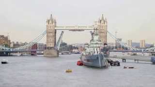 Silver Cloud cruise ship passing under Tower Bridge