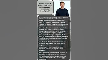 What is an Out of Specification (OOS) Result in and How is it Investigated? What is GMP Shorts