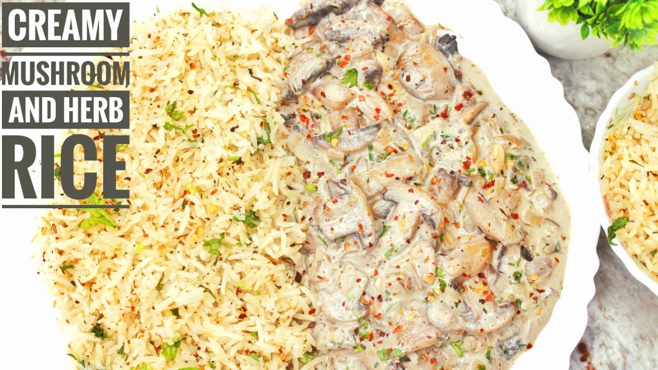 Creamy Mushroom & Herb Rice Recipe l Quick and Easy Mushroom Recipe l