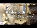DIY $20 master bathroom makeover / Fixing up my old mobile home part 2  / Painting and decorating !