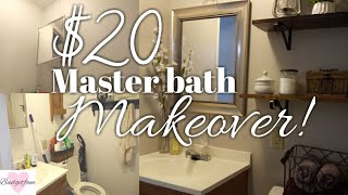 DIY $20 master bathroom makeover / Fixing up my old mobile home part 2  / Painting and decorating !