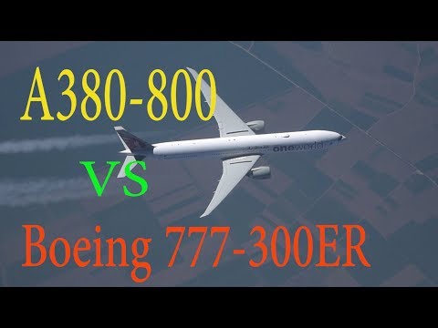 เฉียดฉิว!!..บันทึกนาทีB777บินผ่านเข้ามาเฉียดA380...Air to Air...A380 EMERATES VS B777 QATAR...!!!..