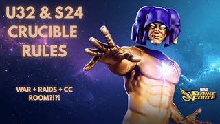 U32 AND S24 CRUCIBLE RULES ARE HERE COSMIC CRUCIBLE MARVEL STRIKE FORCE MSF