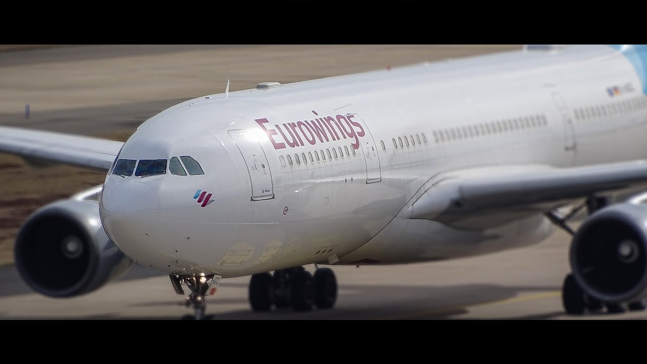 BEAUTIFUL Eurowings Airbus A330-203 D-AXGC landing at Cologne/Bonn Airport | CologneAviationSpotting