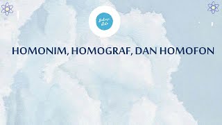 Homonim, Homograf, dan Homofon