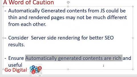Crawling and Indexing of JavaScript and Angular pages | Digital Marketing | English | Go Digital |
