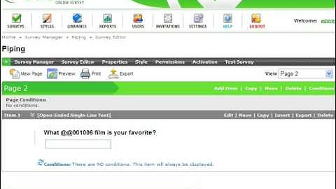 Checkbox Survey Piping