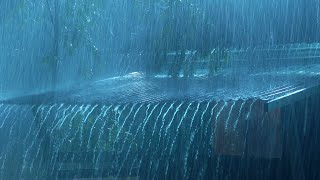 Fall into Sleep in Under 3 Minutes with Heavy Rain \& Thunder on a Metal Roof of Farmhouse at Night