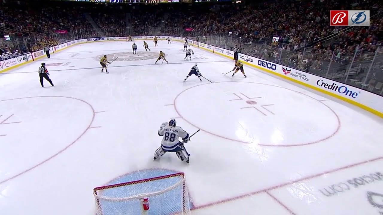 Andrei Vasilevskiy's incredible save late in a game vs Vegas (18 feb 2023)