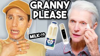 Famous Reacting to 71 YEAR OLD MODEL Maye Musk Skincare Routine || Harper's Bazaar Go to Bed With Me Net Worth