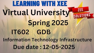 IT602 Information Technology Infrastructure GDB Spring 2025 Virtual University of Pakistan