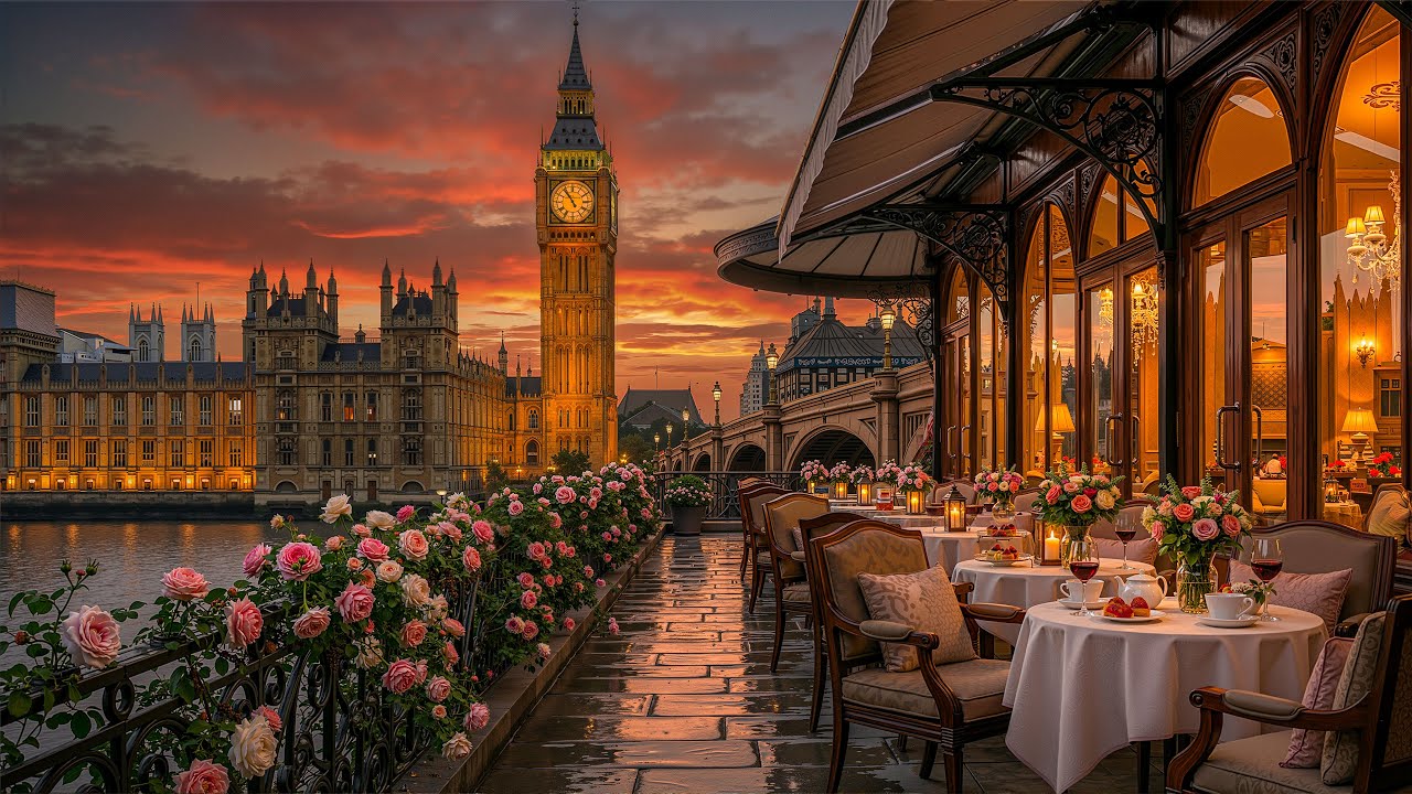 Романтический вечерний джаз в Лондоне 🌹 Роскошная атмосфера кафе для отдыха