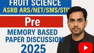 ASRB NET/ARS/SMS/STO. Memory based exam #horti-science