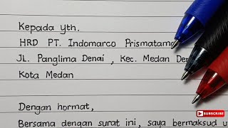 Contoh Surat Lamaran Kerja Indomaret Bagian Kasir | Surat Lamaran Kerja Tulis Tangan yang Bagus Rapi