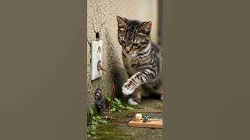 The tabby cat waited for the mouse to come and pounce fast #cats #mice #pets