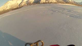 Honda 450R hitting deep snow