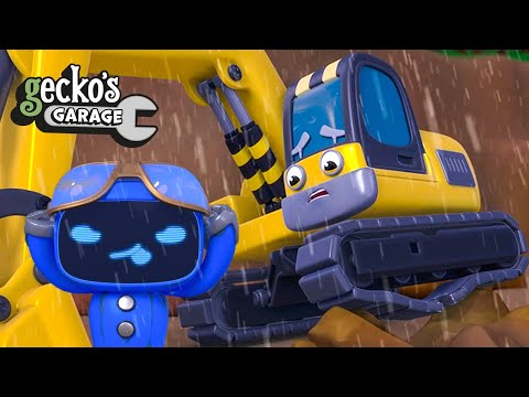 Brave Blue Mech Saves The Excavator｜Gecko&rsquo;s Garage｜Cartoon For Kids｜Learning Videos For Toddlers