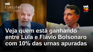 Lula x Flávio Bolsonaro: quem está ganhando? Veja quem está na frente após 10% das urnas apuradas