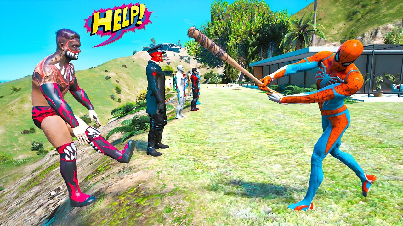 GTA 5: THAT WAS BRUTAL! SPIDER-MAN WITH A BASEBALL BAT vs SUPERHEROES! (Euphoria Physics) Ep.29