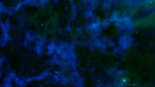 4K Dark Blue Waves Green Sparkle Motion Background