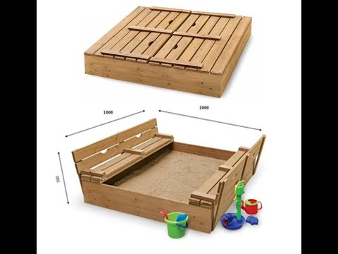 Дитяча пісочниця SportBaby, з лавочками та кришкою, видео 1