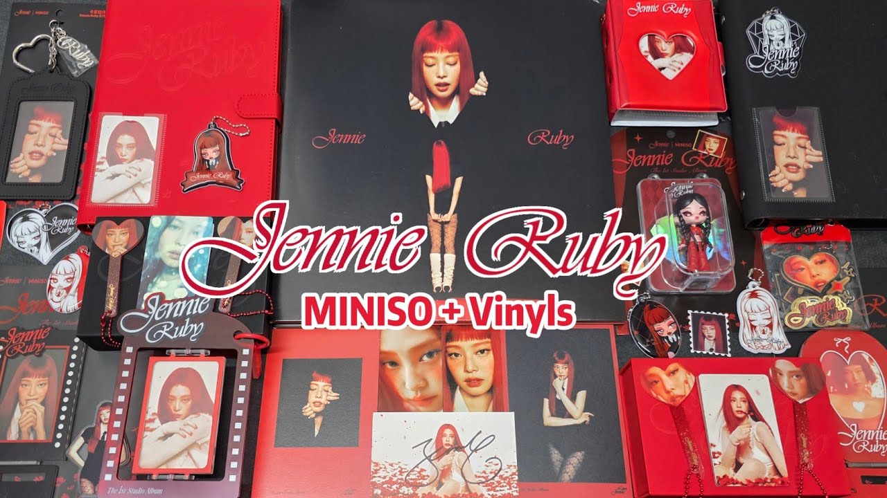 Unboxing] BLACKPINK JENNIE - 'RUBY' MINISO Collab Merchs + Vinyl